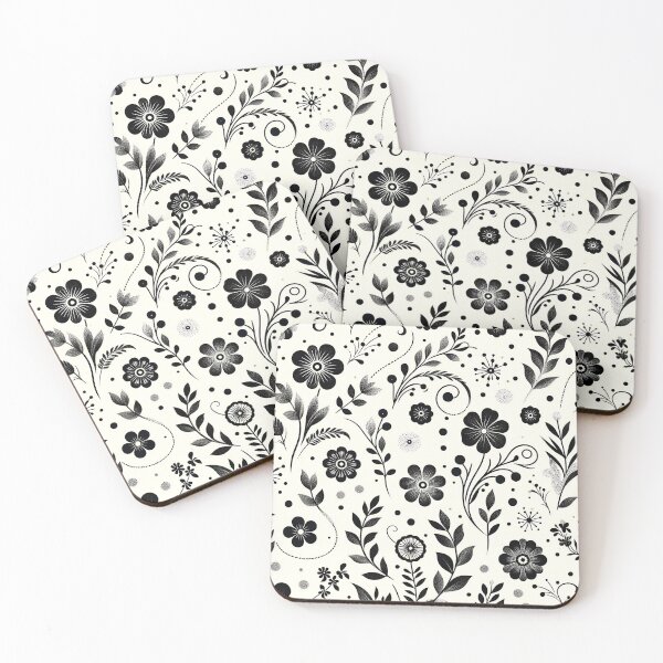 Item preview, Black and White  Floral Pattern designed and sold by GraphicsClub.