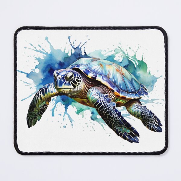Item preview, a sea turtle as a digital watercolor - white background designed and sold by Rose Design & Photos.