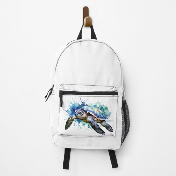 Item preview, a sea turtle as a digital watercolor - white background designed and sold by Rose Design & Photos.