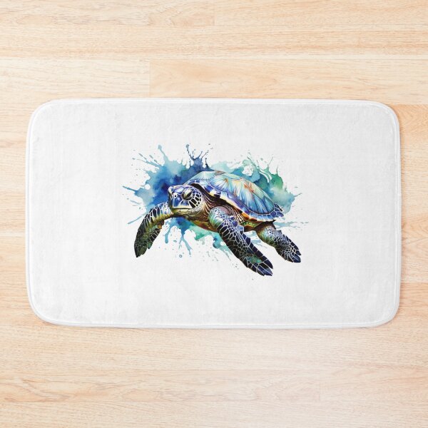 Item preview, a sea turtle as a digital watercolor - white background designed and sold by Rose Design & Photos.
