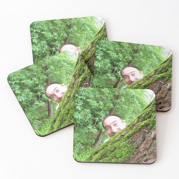 Item preview, Humorous photograph portrait of man hidden behind a tree designed and sold by Carré Comme Orange.