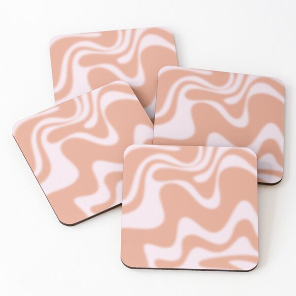 Item preview, Dreamy Retro Liquid Swirl Contemporary Abstract 2 in Pastel Pink and Buff Apricot designed and sold by kierkegaard.
