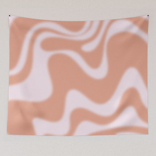 Item preview, Dreamy Retro Liquid Swirl Contemporary Abstract 2 in Pastel Pink and Buff Apricot designed and sold by kierkegaard.