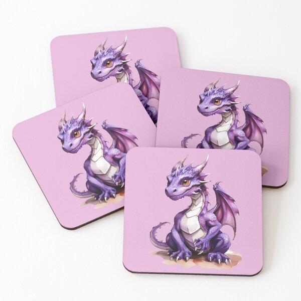 Item preview, a friendly purple dragon- lilac background designed and sold by Rose Design & Photos.