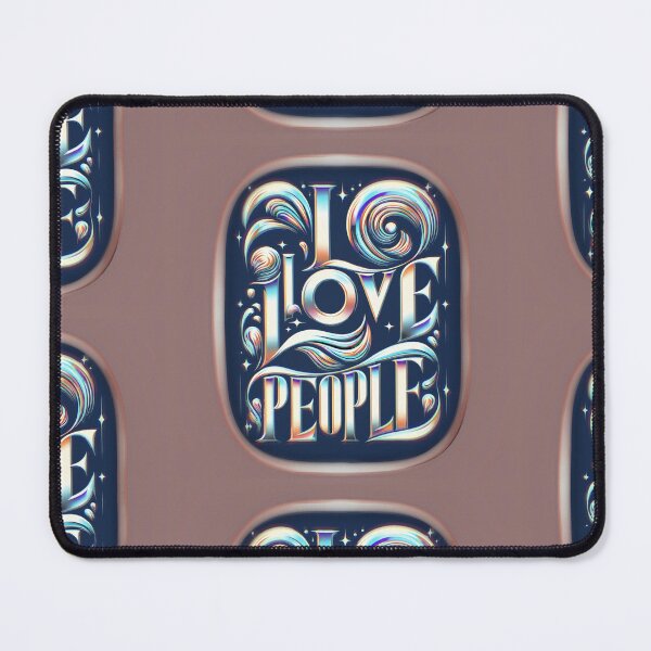 Item preview, "I love people" typography - peach designed and sold by Queueka.