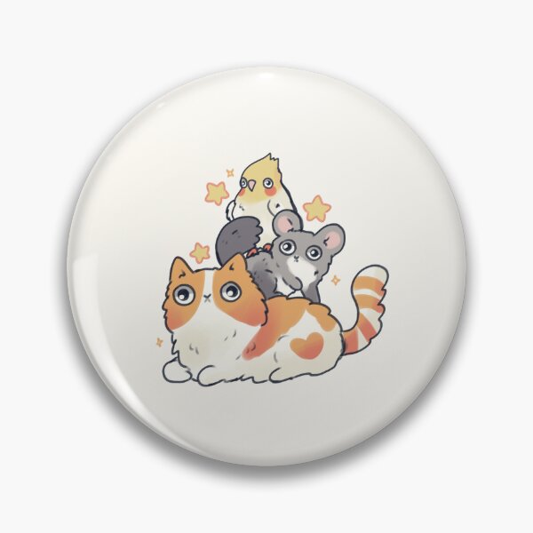 Item preview, Cat Chinchilla cockatiel bird stack  designed and sold by Artofmayara.
