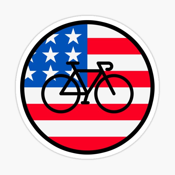 "Bike Flag USA & Biker Bikes" Sticker by PearlsRocker Redbubble