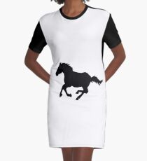 Horse Silhouette Graphic T-Shirt Dress
