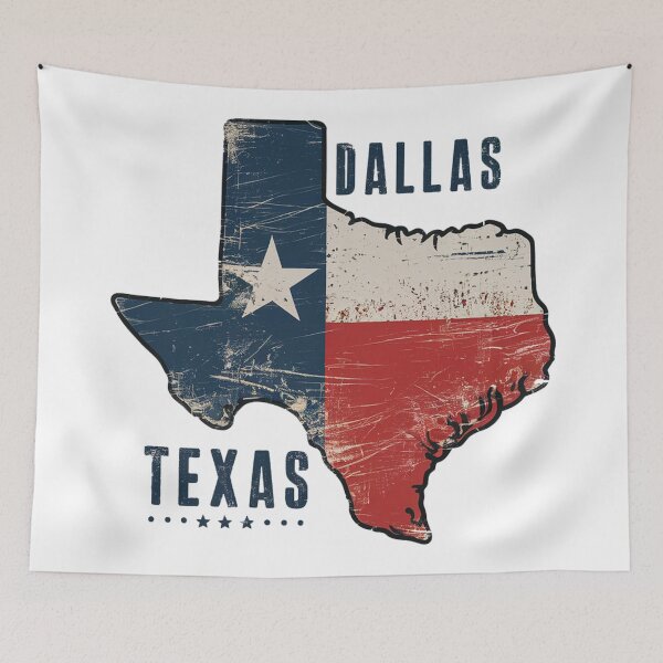Item preview, Dallas Texas State Map Flag designed and sold by Esskay Designs.