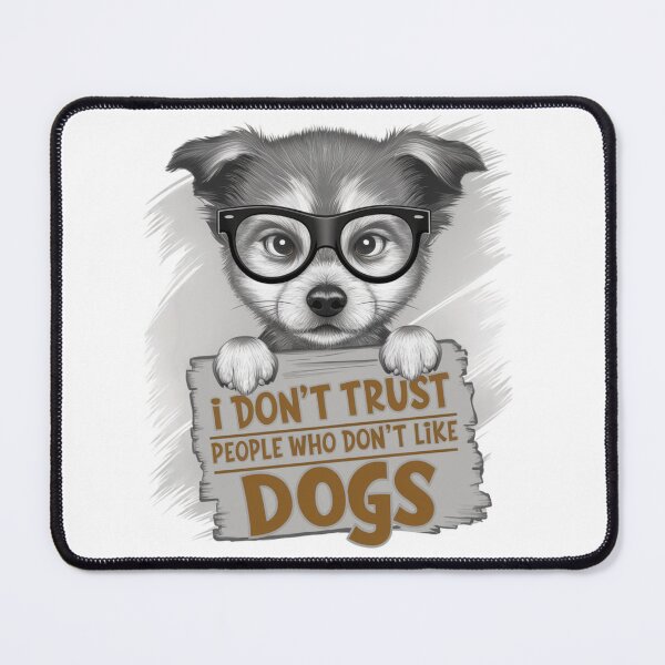 Aperçu de l'œuvre Amoureux des chiens, chiot avec lunettes et slogan. créée et vendue par GlassMisst.