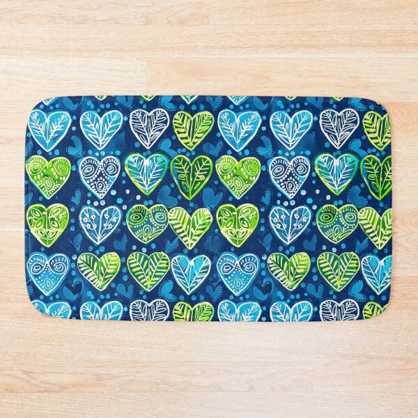 Item preview, Indian block print blue and green leaves designed and sold by SmarterThingz.