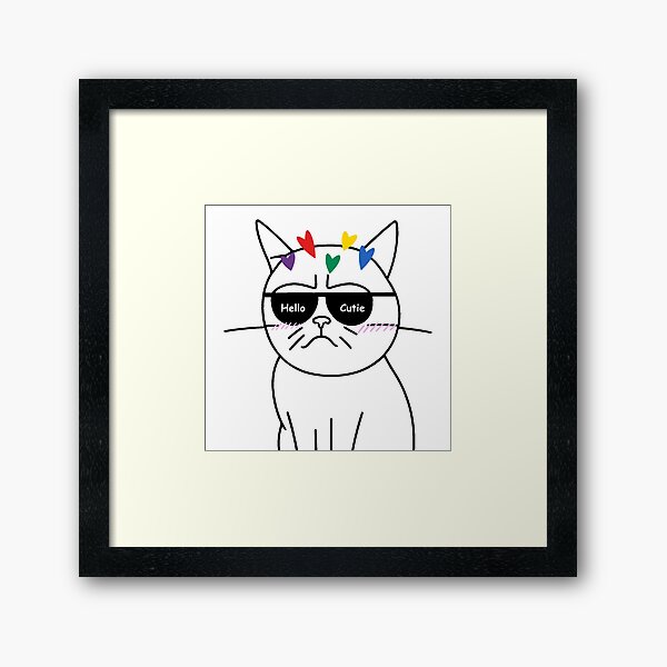 Item preview, Hello Cutie cat meme designed and sold by KittenKart.