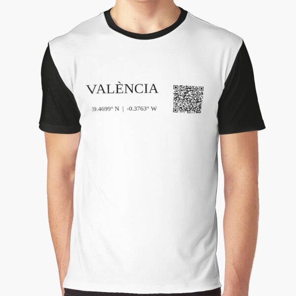 city of valÈncia spain text gps coords - light  t-shirt graphique