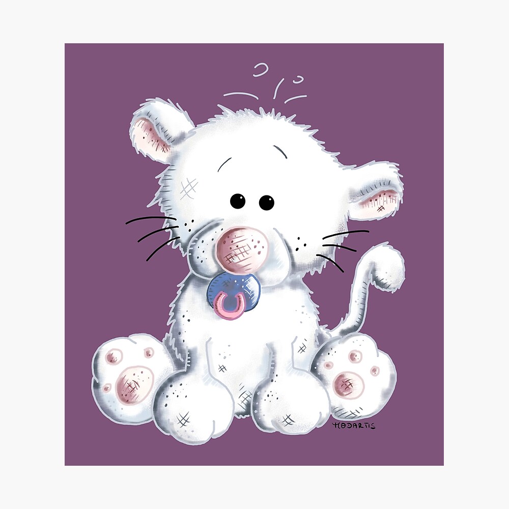 Impression Encadree Bebe Chat Avec Tetine Par Modartis Redbubble