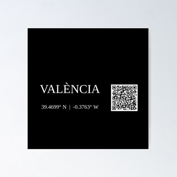 city of valÈncia spain text gps coords - dark poster