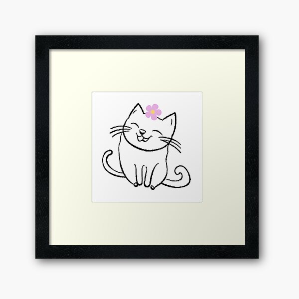 Item preview, Smiling Cat with Flower designed and sold by KittenKart.