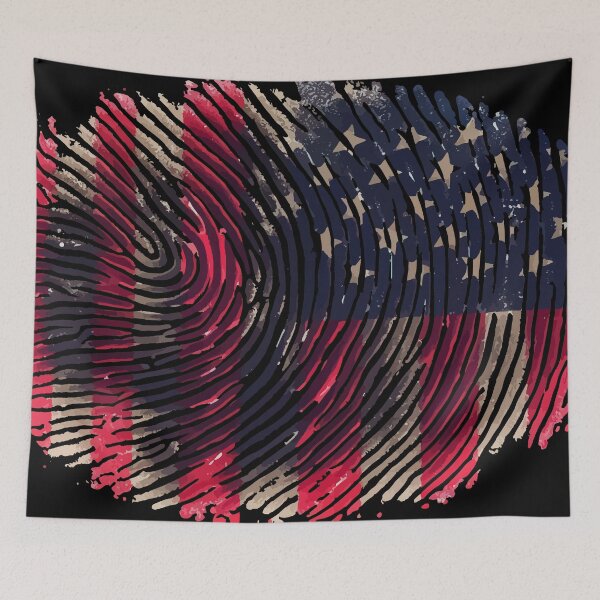 Item preview, American Fingerprint USA flag 4th of July designed and sold by TomFrontierArt.
