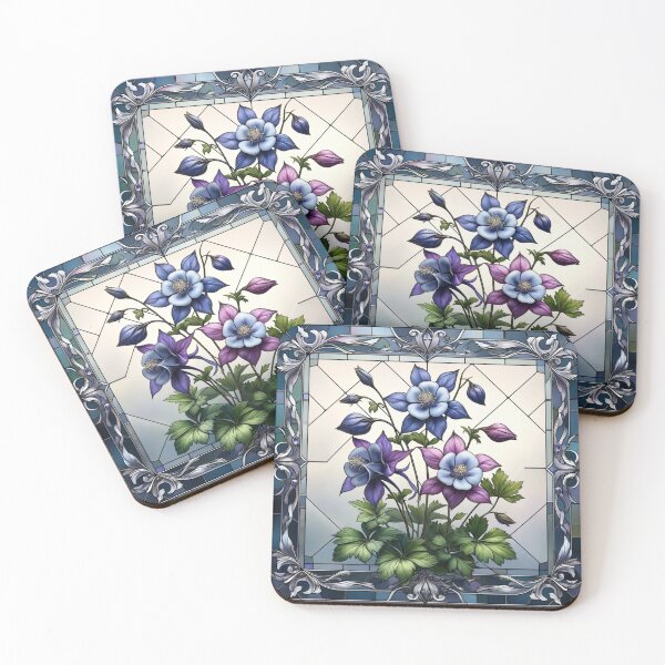 Item preview, Stained Glass Window with Columbines designed and sold by shape-shifter24.