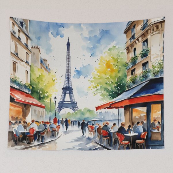 Item preview, Paris street cafe scene designed and sold by JackFreestone.