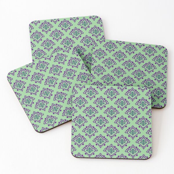 Item preview, Teal and purple Indian blockprint pattern designed and sold by SmarterThingz.