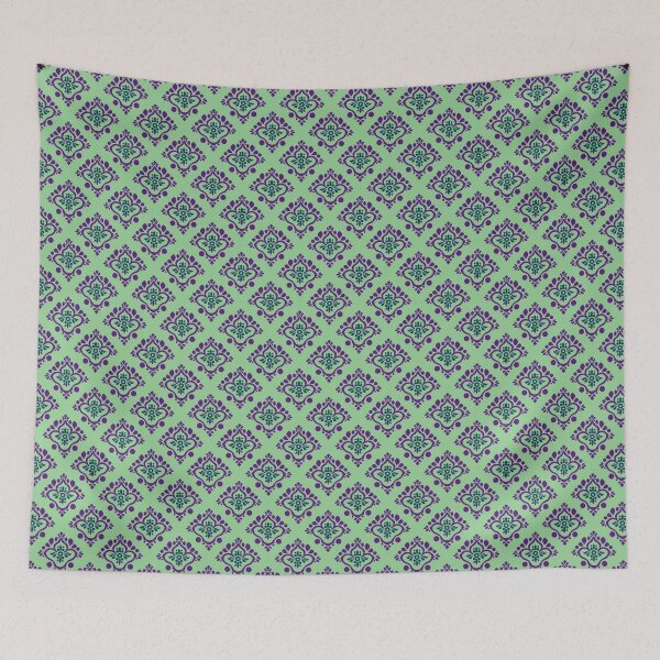 Item preview, Teal and purple Indian blockprint pattern designed and sold by SmarterThingz.