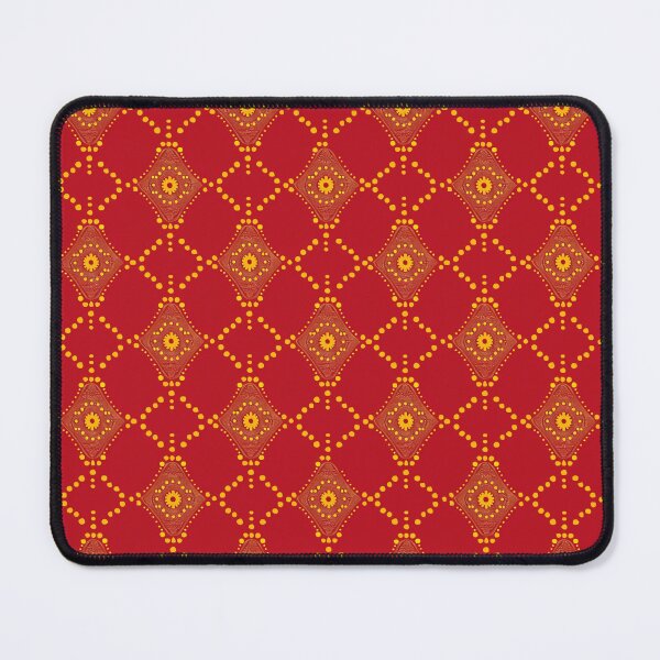 Item preview, Indian orange and yellow blockprint design designed and sold by SmarterThingz.