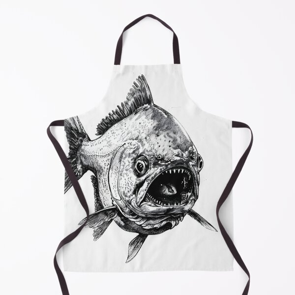 Artikelvorschau, Schwarz-weiße Piranha-Bleistiftzeichnung entworfen und verkauft von Pencil-Art.