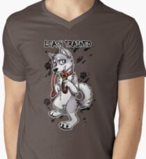 Leash Trained - Gray Husky Men's V-Neck T-Shirt