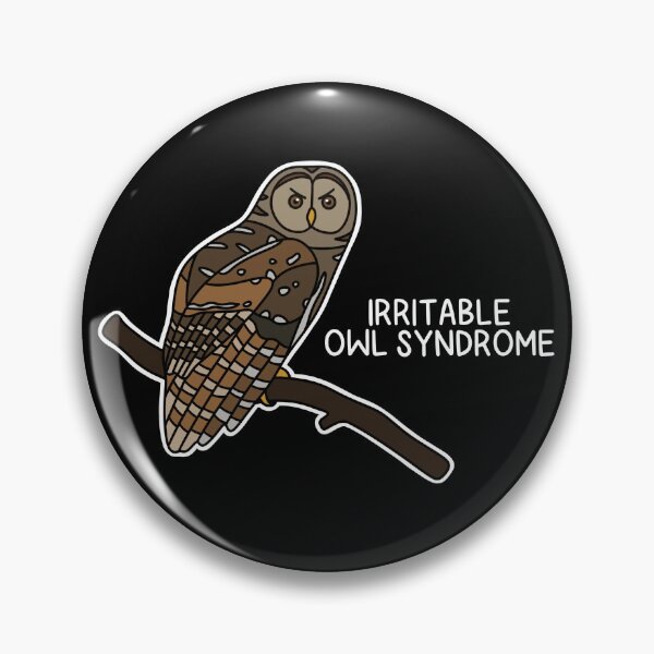 Item preview, (Version for DARK COLORED Items) IRRITABLE OWL SYNDROME (Barred Owl) designed and sold by chicorycreative.