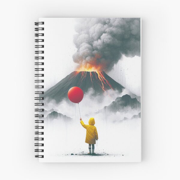 Item preview, Red ballon boy in front of a volcano designed and sold by Silbays.