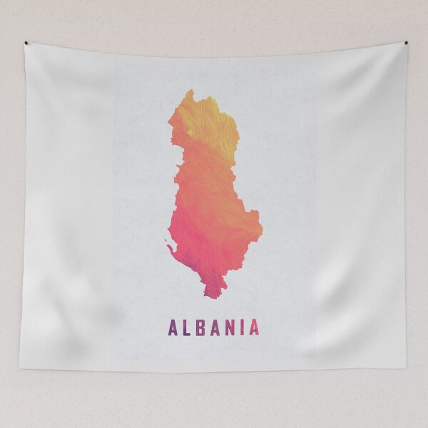 Item preview, Colorful Artistic Map Of Albania With Gradient Hues In Abstract Style designed and sold by Jerhus.