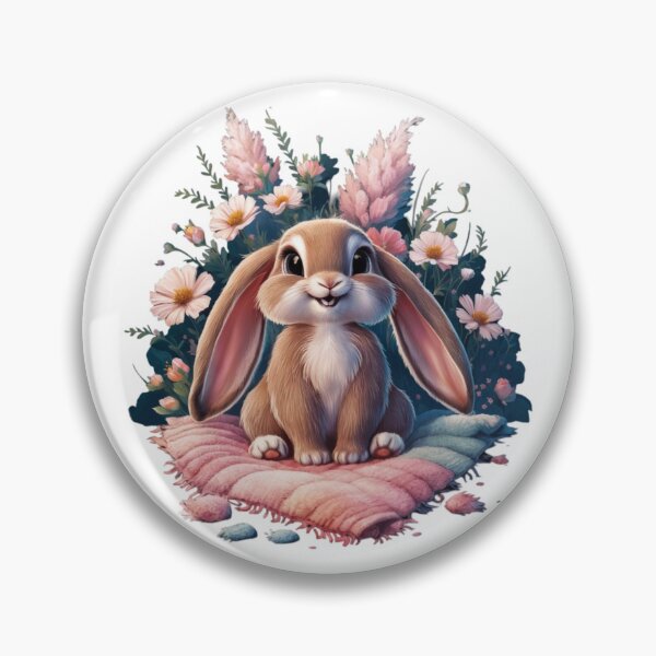 Item preview, Happy Bunny in a Floral Blanket designed and sold by TheCreativeA.