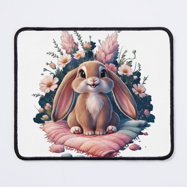 Item preview, Happy Bunny in a Floral Blanket designed and sold by TheCreativeA.