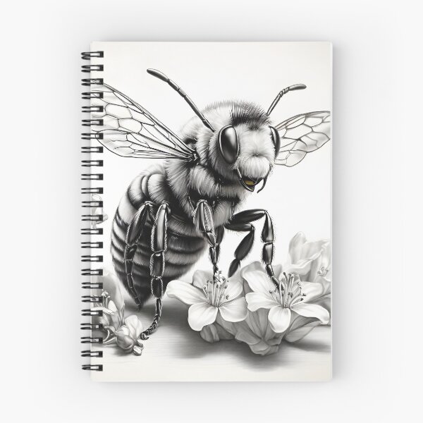 Item preview, Black and white Bee pencil drawing designed and sold by Pencil-Art.