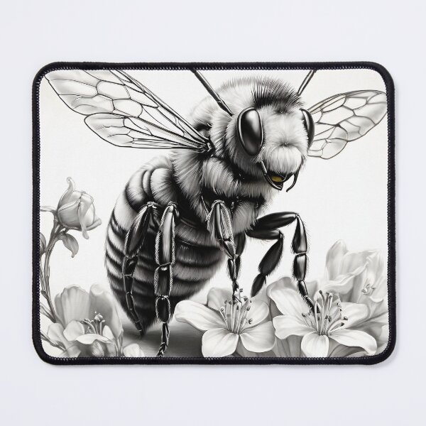 Item preview, Black and white Bee pencil drawing designed and sold by Pencil-Art.