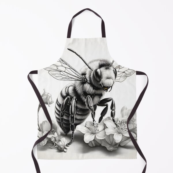 Item preview, Black and white Bee pencil drawing designed and sold by Pencil-Art.