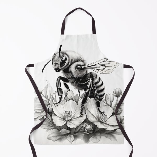 Item preview, Black and white Bee pencil drawing designed and sold by Pencil-Art.