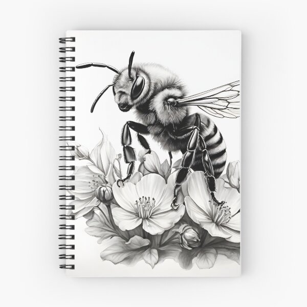 Item preview, Black and white Bee pencil drawing designed and sold by Pencil-Art.
