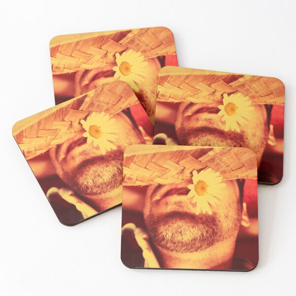 Item preview, Filtered photograph portrait of zen man with straw hat designed and sold by Carré Comme Orange.