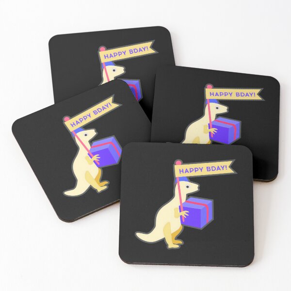 Item preview, Cheerful Kangaroo Holding Happy Birthday Sign and Gift illustration designed and sold by Luxuriously.