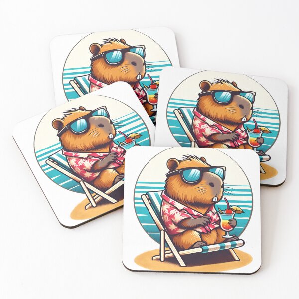 Item preview, capybara on vacation designed and sold by SophiaOnePiece.