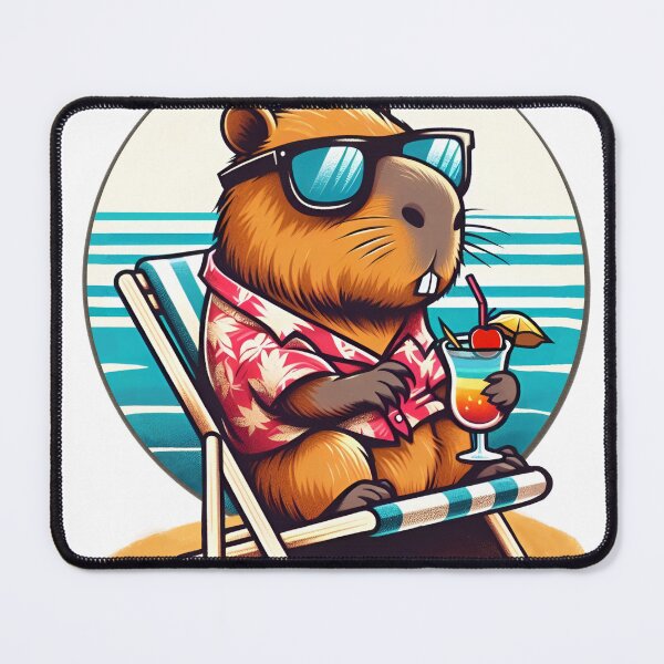 Item preview, capybara on vacation designed and sold by SophiaOnePiece.
