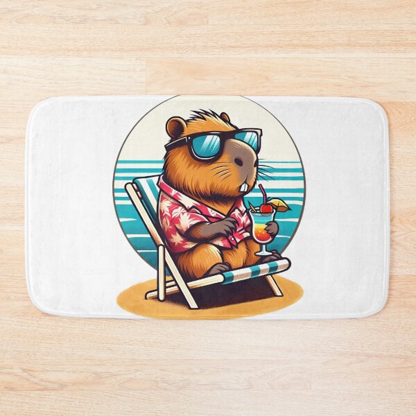 Item preview, capybara on vacation designed and sold by SophiaOnePiece.