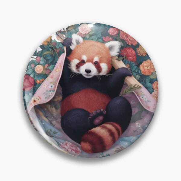 Item preview, Cozy Red Panda with Floral Accents designed and sold by TheCreativeA.