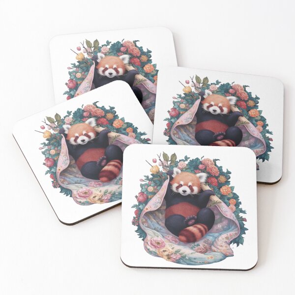 Item preview, Cozy Red Panda with Floral Accents designed and sold by TheCreativeA.