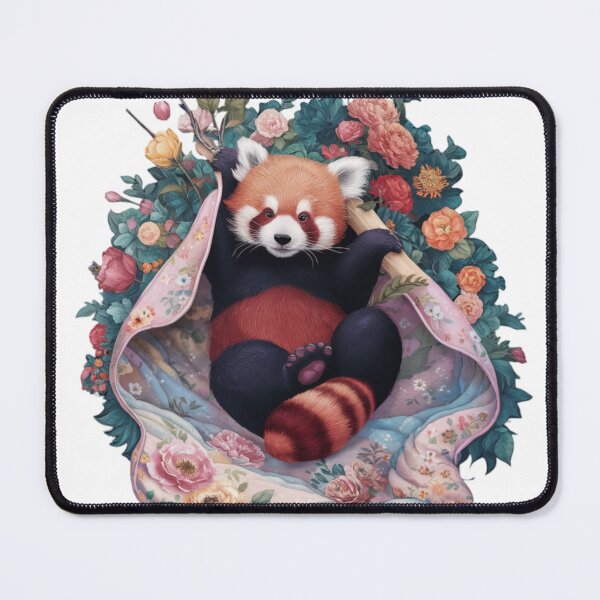 Item preview, Cozy Red Panda with Floral Accents designed and sold by TheCreativeA.