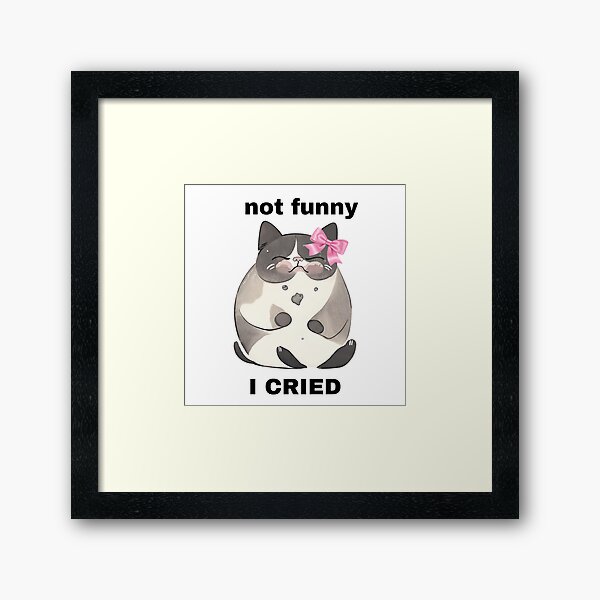 Item preview, Not funny I cried cat meme designed and sold by KittenKart.