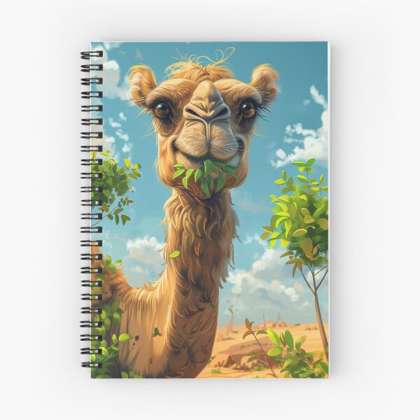 Item preview, Camel munching greenery in desert designed and sold by palmyst.