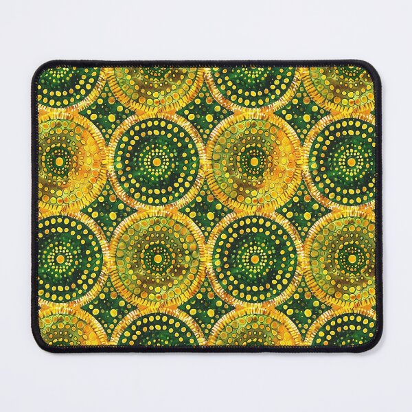 Item preview, Indian blockprint, yellow and green circles designed and sold by SmarterThingz.