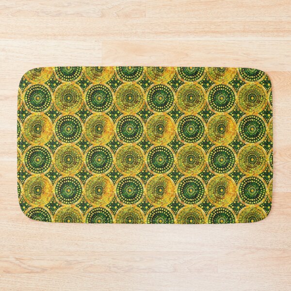 Item preview, Indian blockprint, yellow and green circles designed and sold by SmarterThingz.
